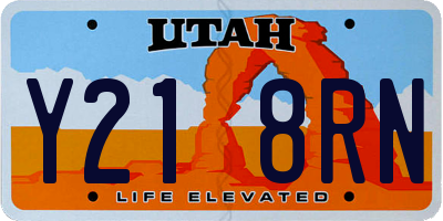 UT license plate Y218RN