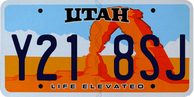 UT license plate Y218SJ