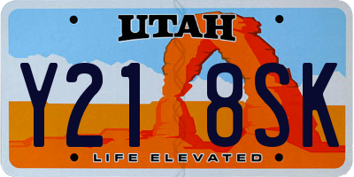 UT license plate Y218SK