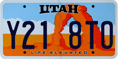 UT license plate Y218TO