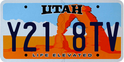 UT license plate Y218TV