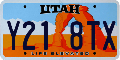 UT license plate Y218TX