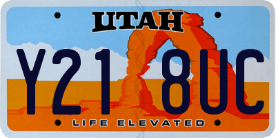 UT license plate Y218UC
