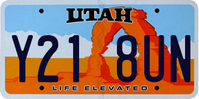 UT license plate Y218UN