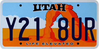 UT license plate Y218UR