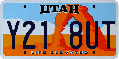 UT license plate Y218UT