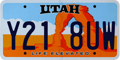 UT license plate Y218UW