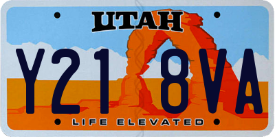 UT license plate Y218VA