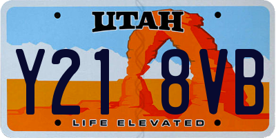 UT license plate Y218VB