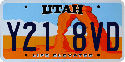 UT license plate Y218VD