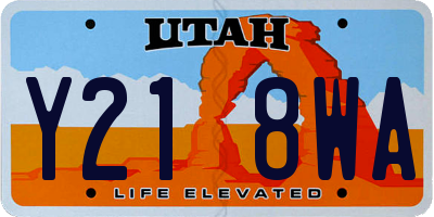 UT license plate Y218WA