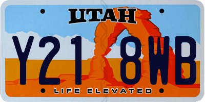 UT license plate Y218WB