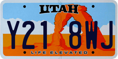 UT license plate Y218WJ