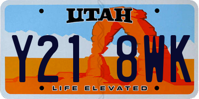 UT license plate Y218WK