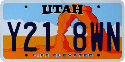 UT license plate Y218WN