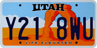 UT license plate Y218WU