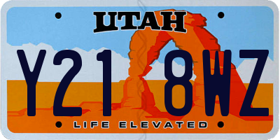 UT license plate Y218WZ