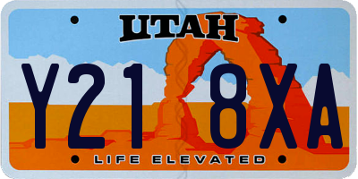 UT license plate Y218XA