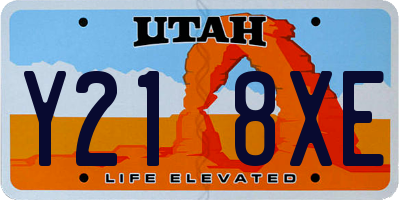 UT license plate Y218XE