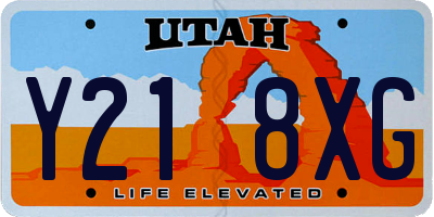 UT license plate Y218XG