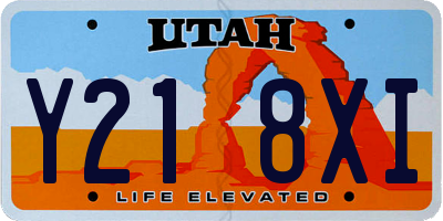 UT license plate Y218XI