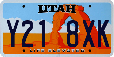 UT license plate Y218XK
