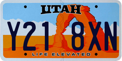 UT license plate Y218XN