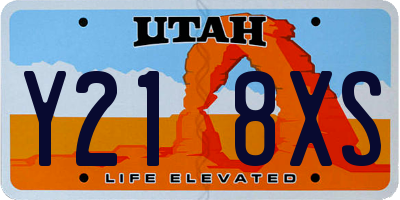 UT license plate Y218XS