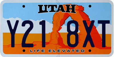 UT license plate Y218XT