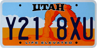 UT license plate Y218XU