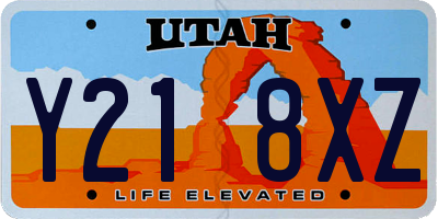 UT license plate Y218XZ