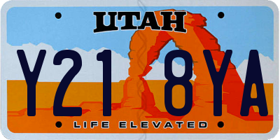 UT license plate Y218YA