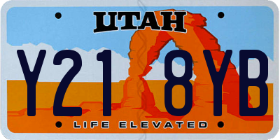 UT license plate Y218YB