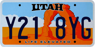 UT license plate Y218YG