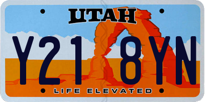 UT license plate Y218YN