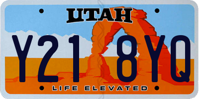 UT license plate Y218YQ