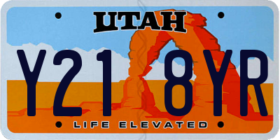 UT license plate Y218YR