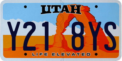 UT license plate Y218YS