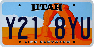 UT license plate Y218YU