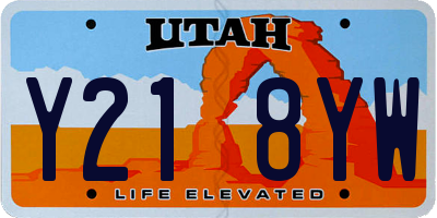 UT license plate Y218YW