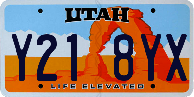 UT license plate Y218YX