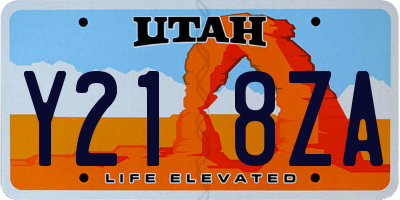 UT license plate Y218ZA