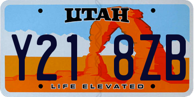 UT license plate Y218ZB