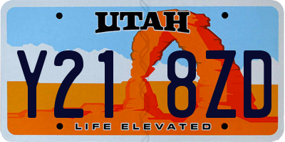 UT license plate Y218ZD