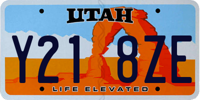 UT license plate Y218ZE