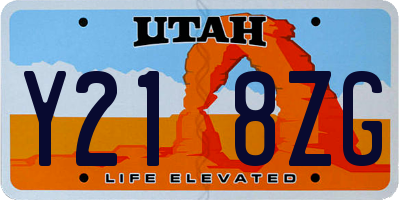 UT license plate Y218ZG