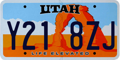 UT license plate Y218ZJ
