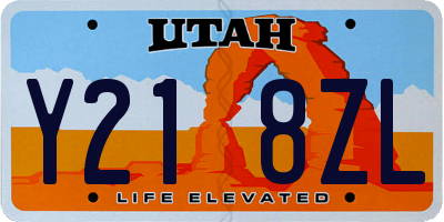 UT license plate Y218ZL