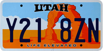 UT license plate Y218ZN