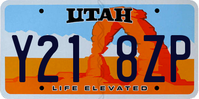 UT license plate Y218ZP